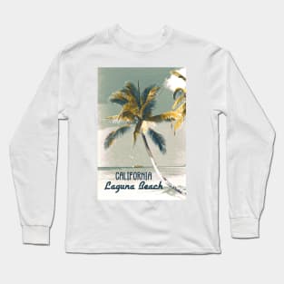 Laguna Beach California Vintage style poster Art Most Beautiful Beaches on Earth Long Sleeve T-Shirt